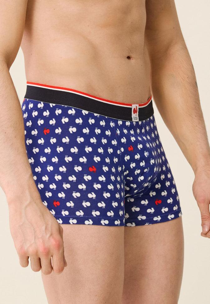 Le Slip Français Boxer En Coton Marius Coq Bleu Blanc Rouge XV De France