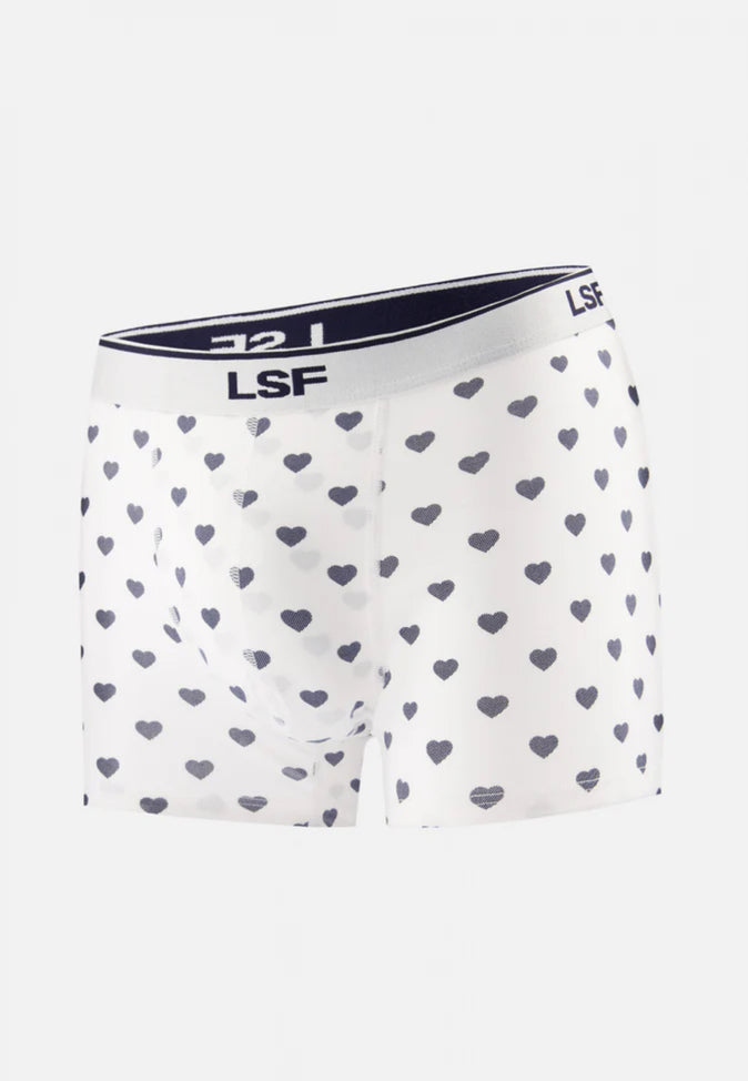 le slip français Boxer en coton Marius Petit Coeur Marine