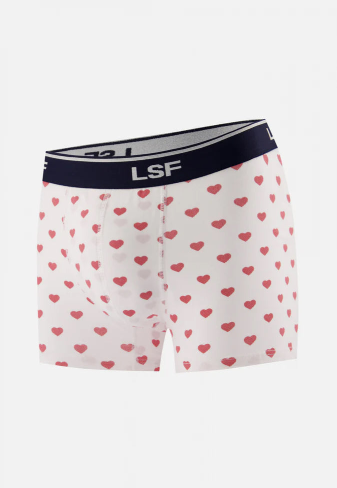 le slip français Boxer en coton Marius Petit Coeur Rouge