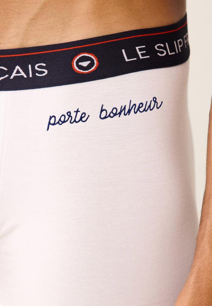 Le Slip Français Boxer En Coton Redoutable Blanc Porte Bonheur