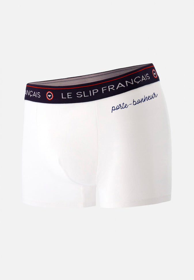 le slip français Boxer en coton Redoutable Blanc Porte Bonheur le slip français Boxer en coton Redoutable Blanc Porte Bonheur