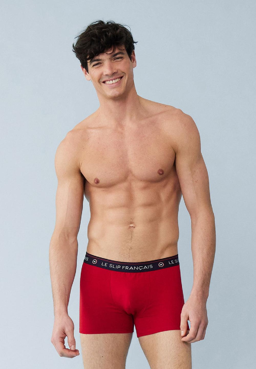 Le Slip Français Boxer En Coton Redoutable Rouge Cerise