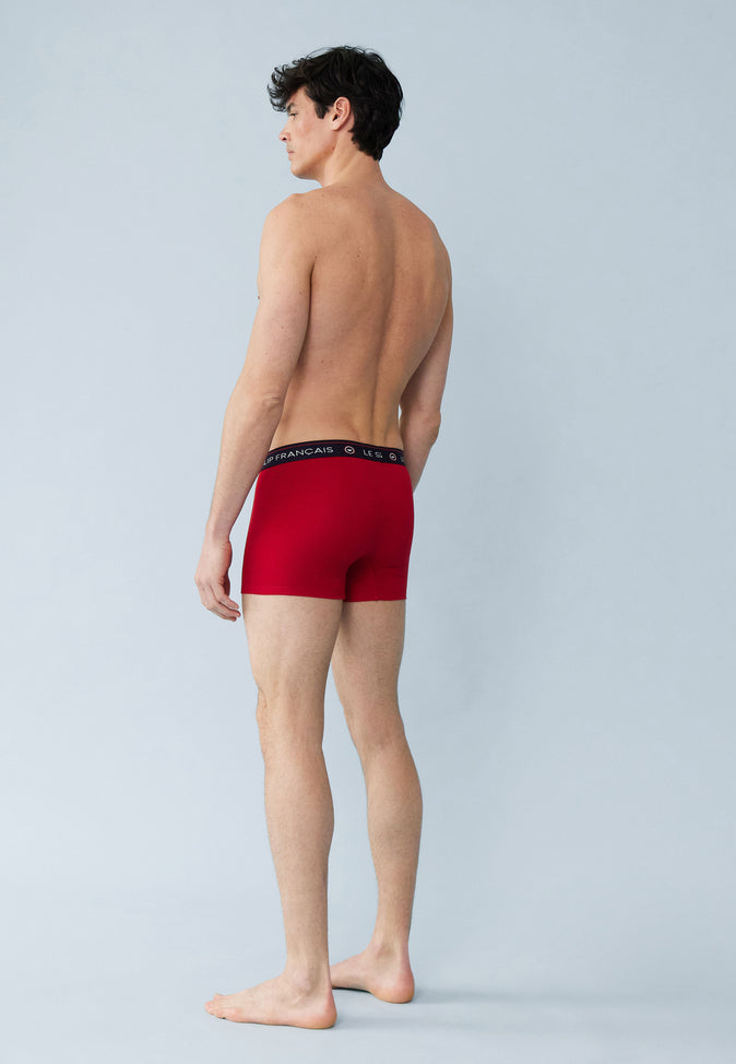 Le Slip Français Boxer En Coton Redoutable Rouge Cerise