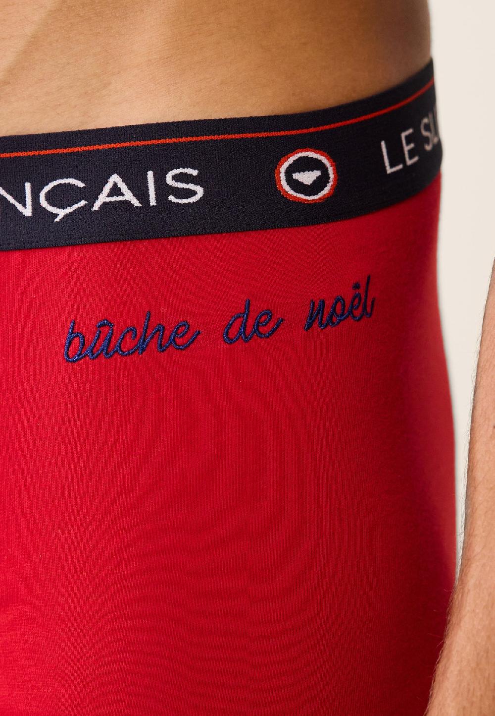 Le Slip Français Boxer En Coton Redoutable Rouge Cerise Buche De Noel