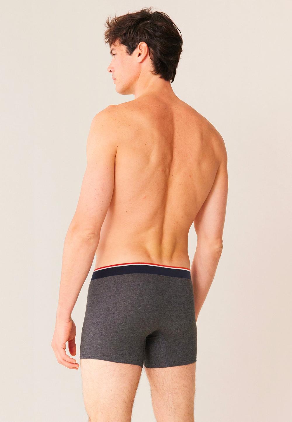 Le Slip Français Boxer Long En Coton Michel Gris Anthracite