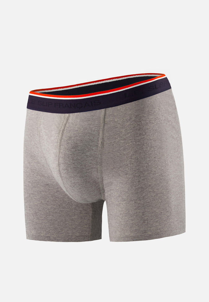 le slip français Boxer long en coton Michel Gris Chiné le slip français Boxer long en coton Michel Gris Chiné