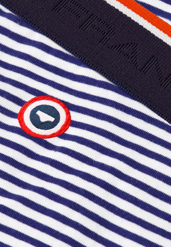 Le Slip Français Boxer Long En Coton Michel Marinière