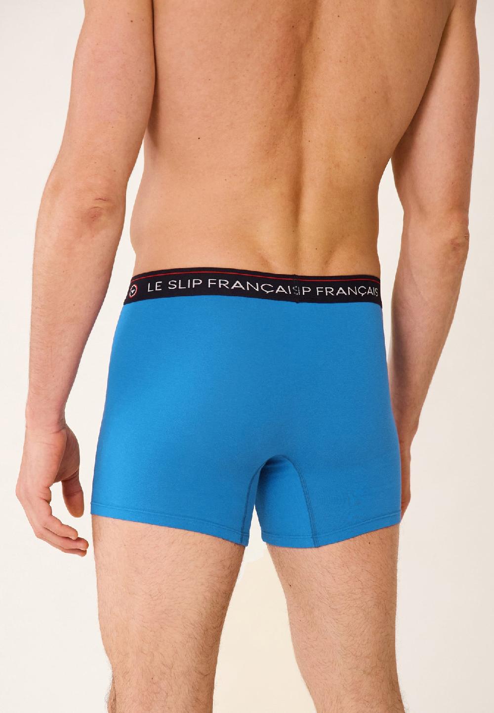 Le Slip Français Boxer Long En Coton Redoutable Long Bleu Fluo