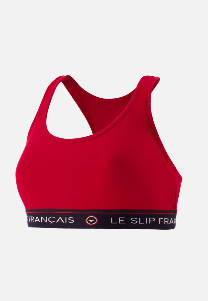 le slip français Brassière en coton Tapageuse Rouge Cerise