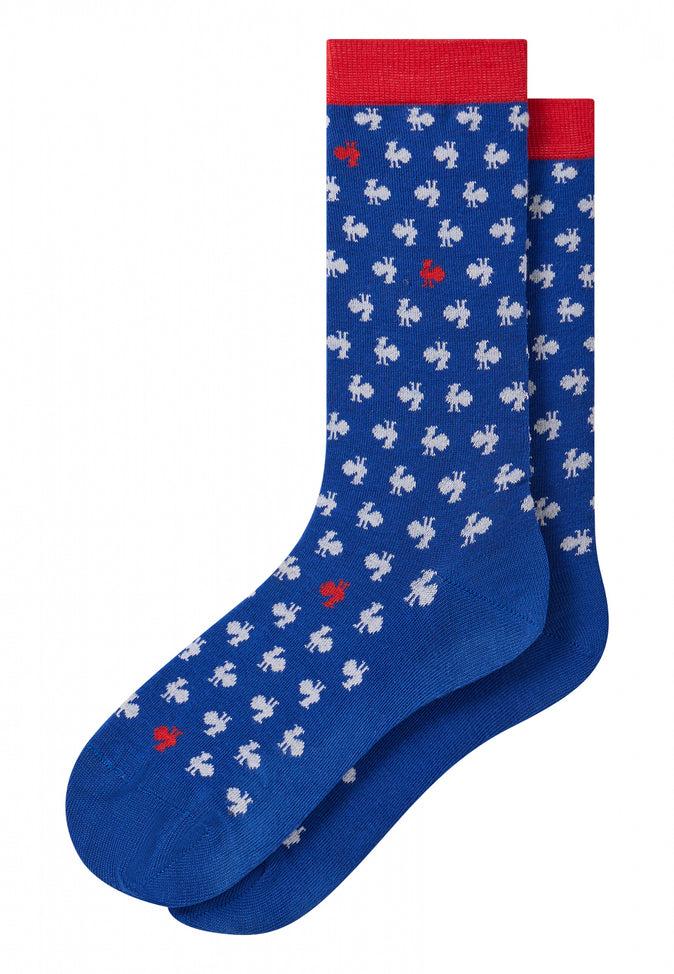 le slip français Chaussettes mi-hautes en coton Lucas Coq Bleu Blanc Rouge XV de France