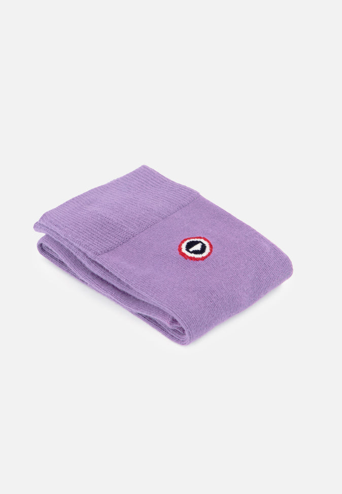 Le Slip Français Chaussettes Mi-hautes En Coton Lucas Demi Bloc Viola