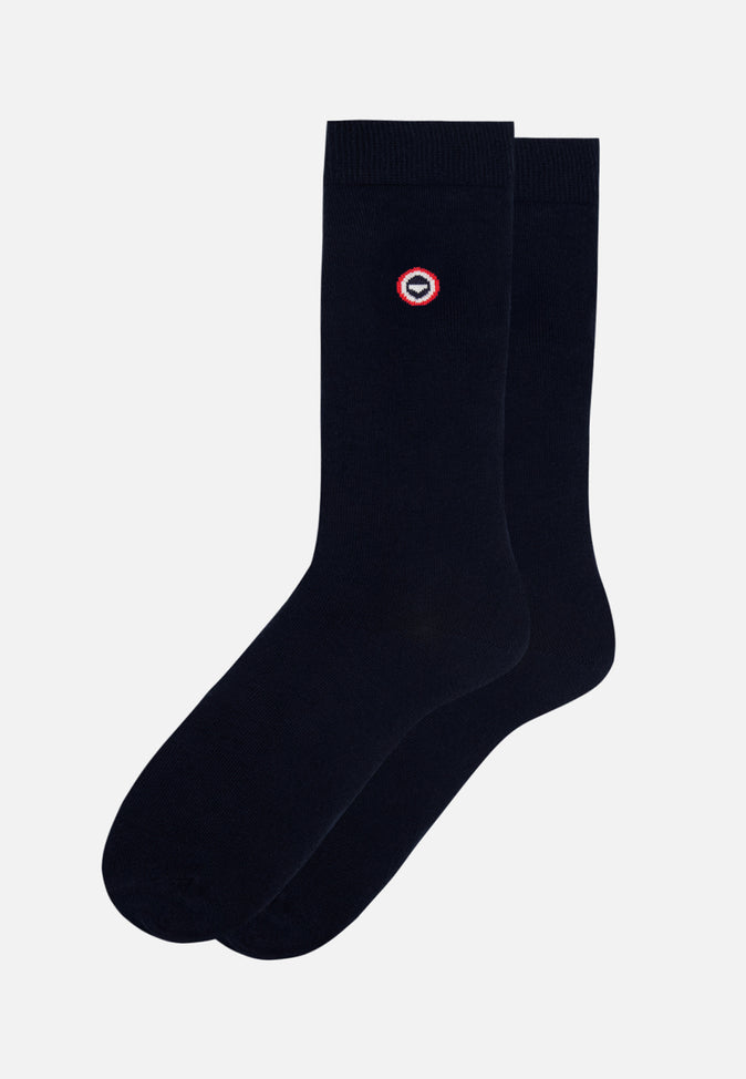 le slip français Chaussettes mi-hautes en coton Lucas Marine