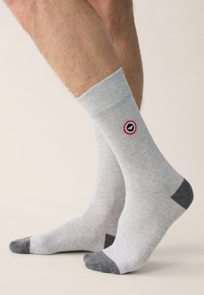 Le Slip Français Chaussettes Mi-hautes En Coton Pack 10 Robuste Gris Anthracite Noir Gris Clair Blanc Marine Acier Rouge Cerise Rayures