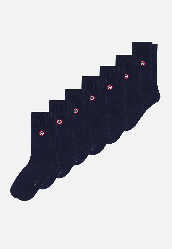 le slip français Chaussettes mi-hautes en coton Pack Semainier Robuste Marine