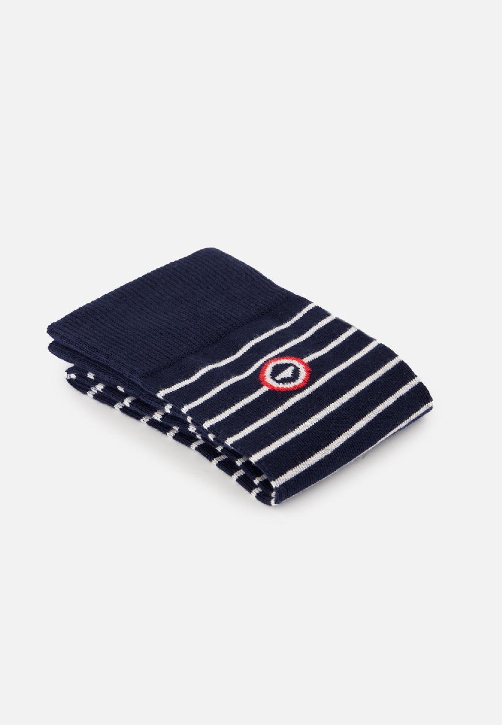 Le Slip Français Chaussettes Mi-hautes En Coton Robuste Marine Rayures Blanches