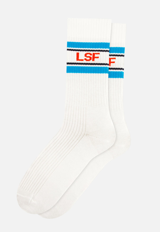 le slip français Chaussettes mi-hautes en coton Wilfried Bleu Fluo Argile Rouge