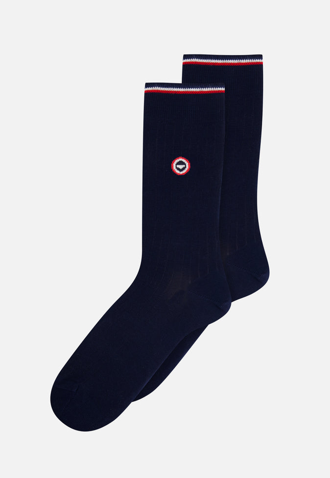 le slip français Chaussettes mi-hautes en fil d'Ecosse Nessy Marine