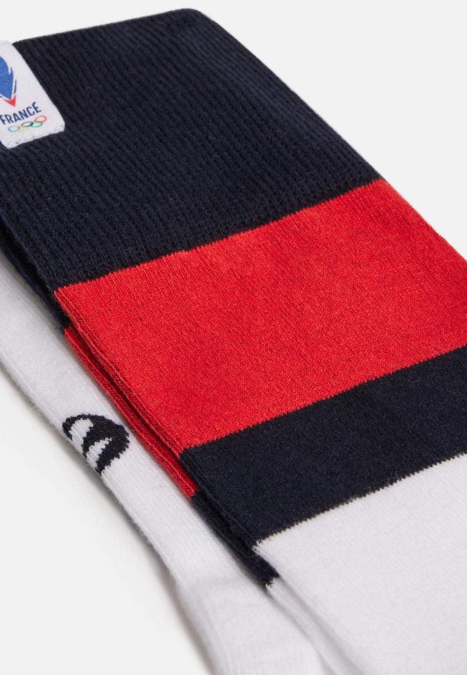 Le Slip Français Chaussettes Mi-hautes Mixtes En Coton Lucas Blanc Equipe De France