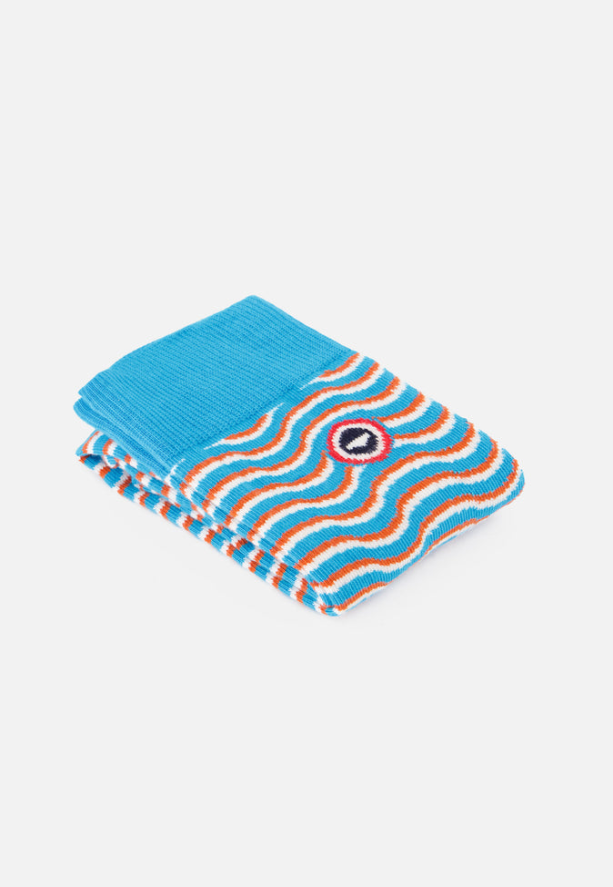Le Slip Français Chaussettes Mi/hautes Mixtes En Coton Lucas Ecume Bleu Fluo