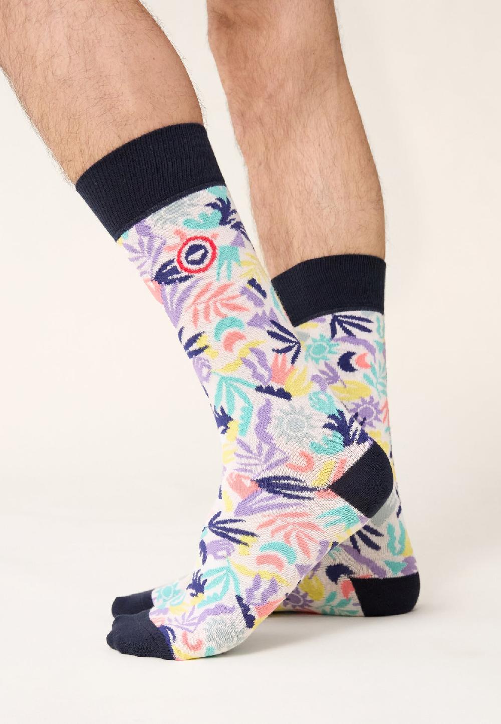 Le Slip Français Chaussettes Mi-hautes Mixtes En Coton Lucas Little Jungle Viola