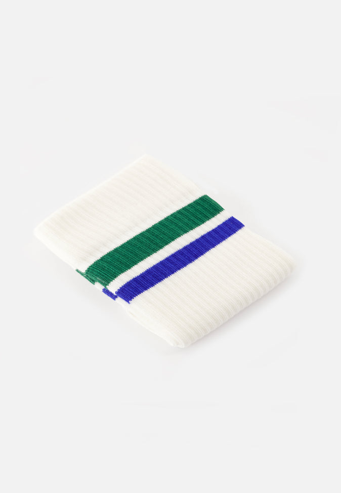Le Slip Français Chaussettes Mi-hautes Mixtes En Coton Wilfried Horizontal Emeraude Bleu Eblouissant