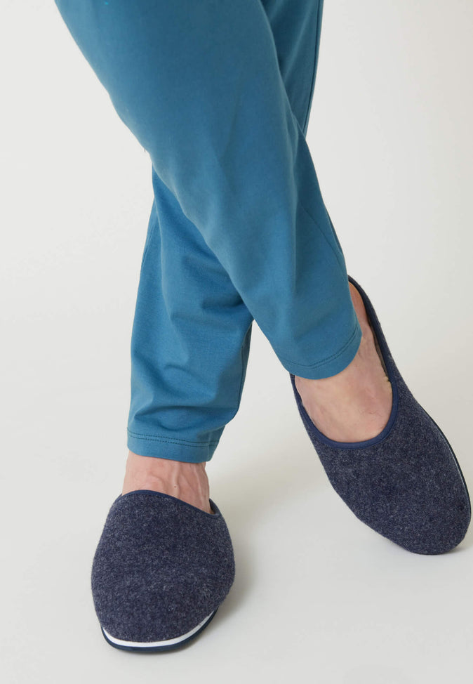 Le Slip Français Chaussons D'intérieur En Laine Claude Marine