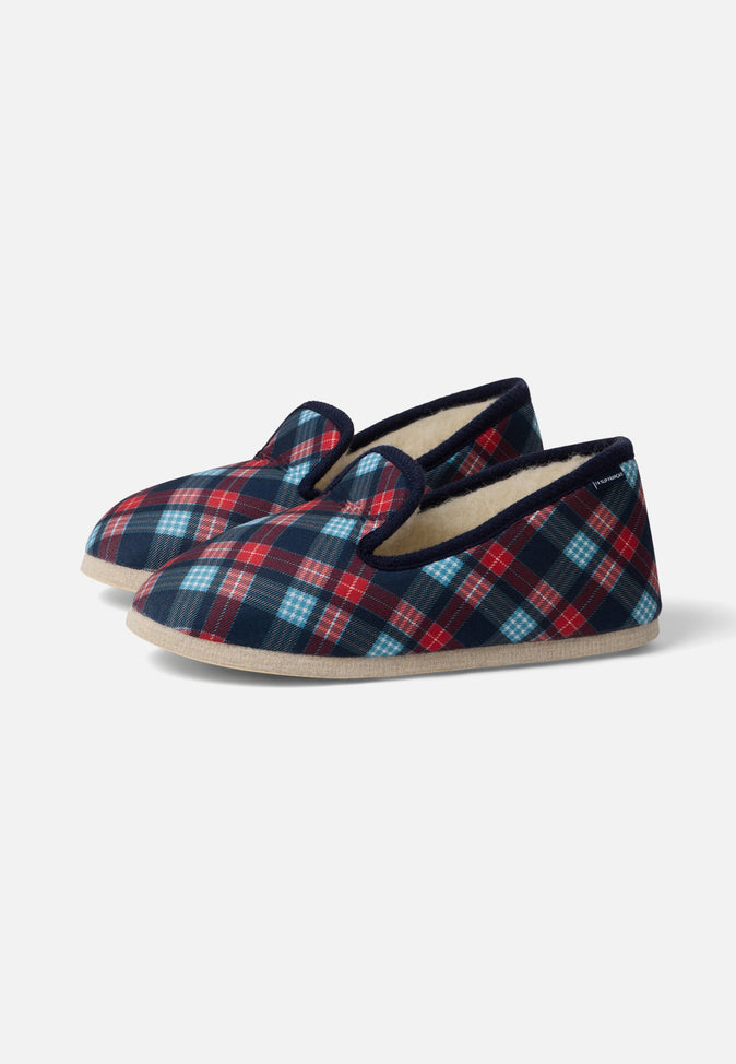 le slip français Chaussons d'intérieur en laine Pantoufles Tartan