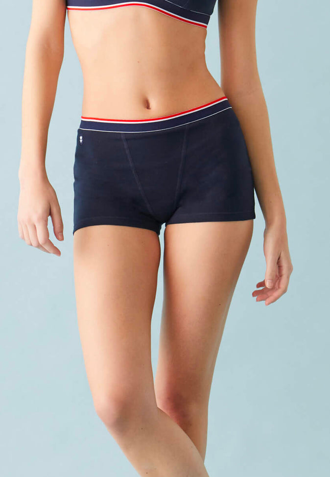 Le Slip Français Culotte Boxer En Coton Manon Marine