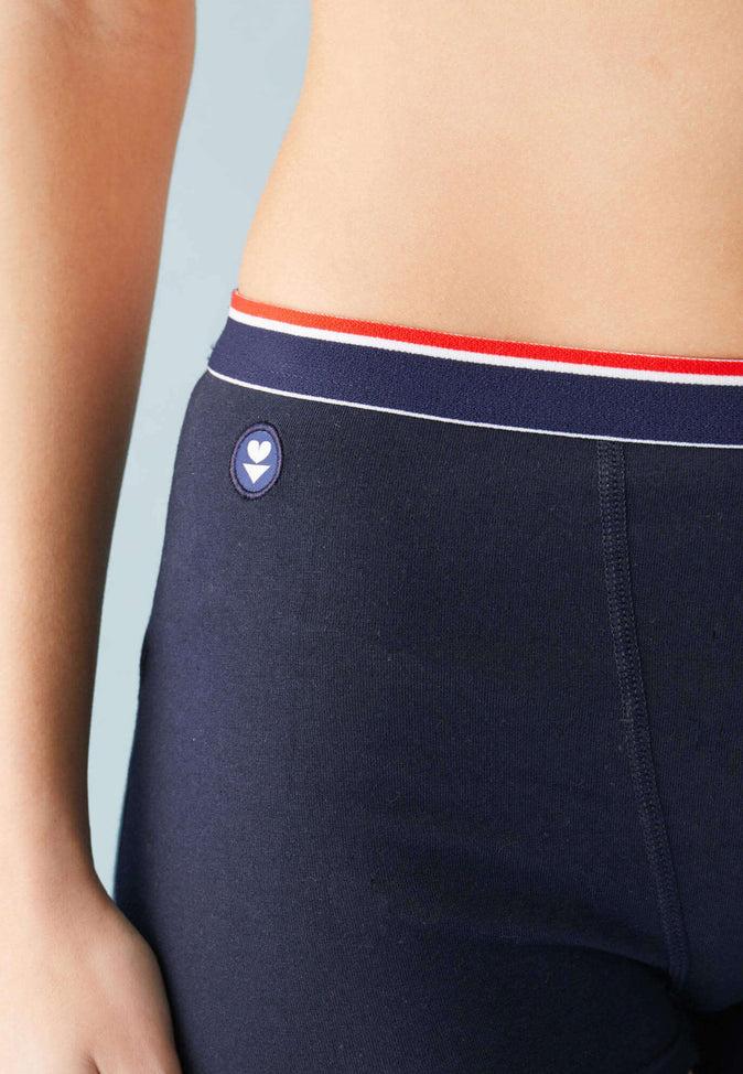 Le Slip Français Culotte Boxer En Coton Manon Marine