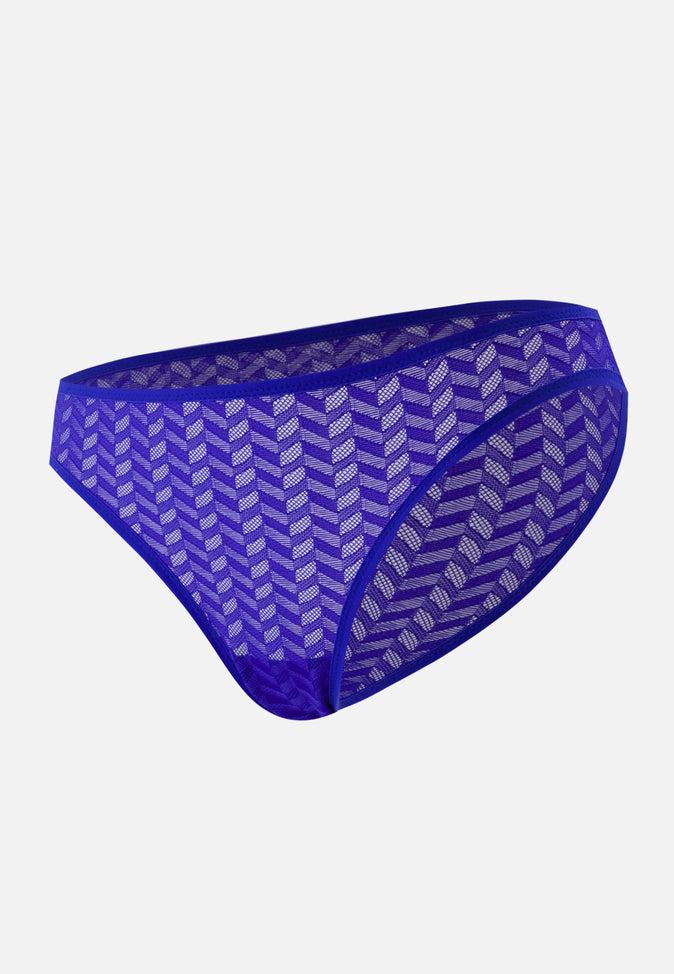 le slip français Culotte en dentelle française Zita Bleu Eblouissant