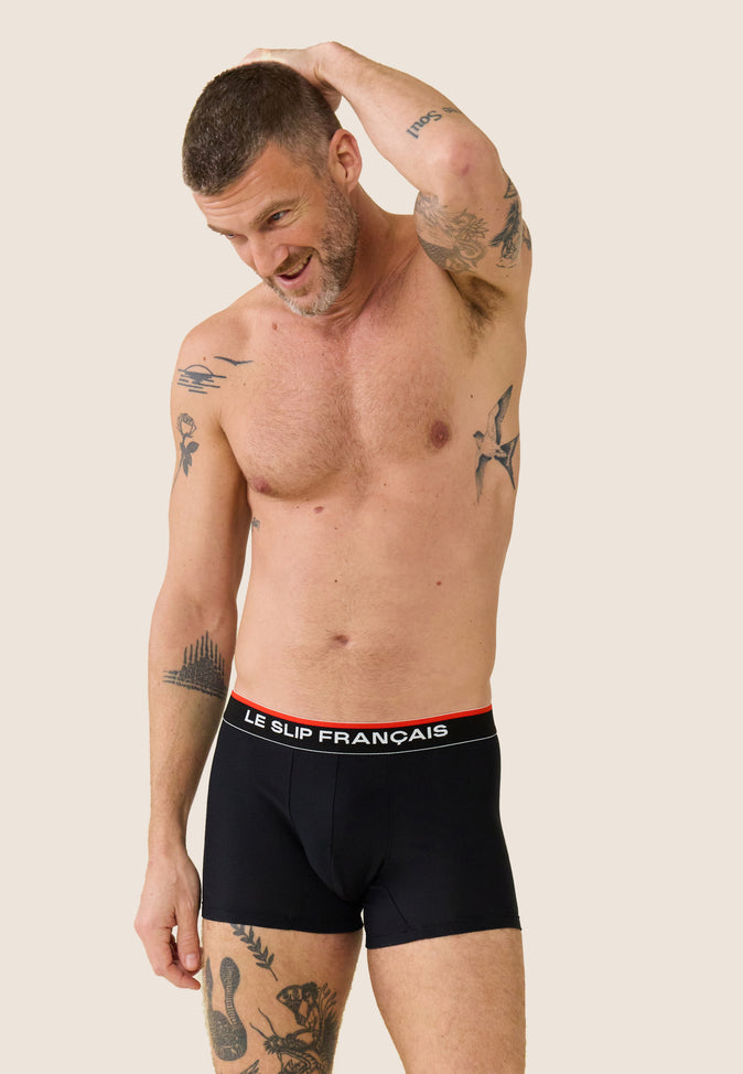 Le Slip Français Duo De Boxers De Sport Pack Duo Boxer Guillaume Marine Noir