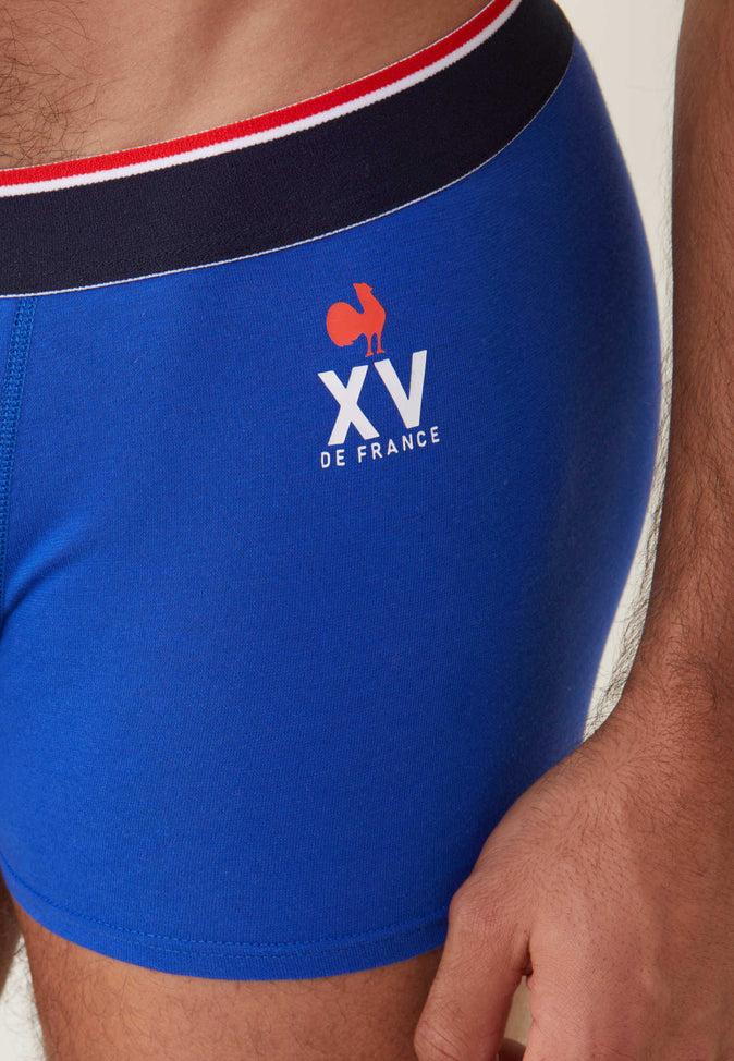 Le Slip Français Duo De Boxers En Coton Et Chaussettes Marius + Wilfried Indigo XV De France