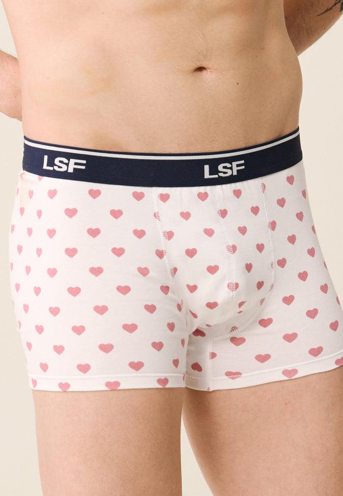 Le Slip Français Duo De Boxers En Coton Pack Duo Boxer Marius Coeur Rouge Coeur Marine