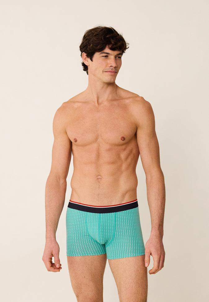 Le Slip Français Duo De Boxers En Coton Pack Duo Boxer Redoutable Gris Chiné Marius Caviar Lagon