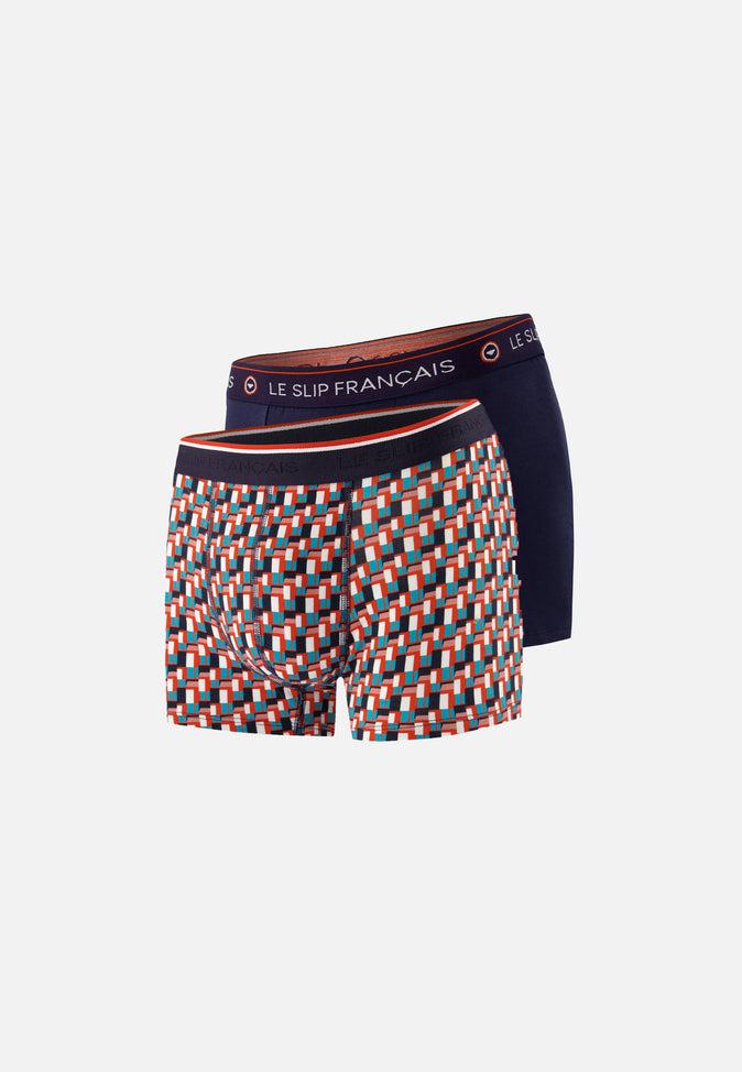 le slip français Duo de boxers en coton Pack Duo Boxer Redoutable Marine Marius Corbusier