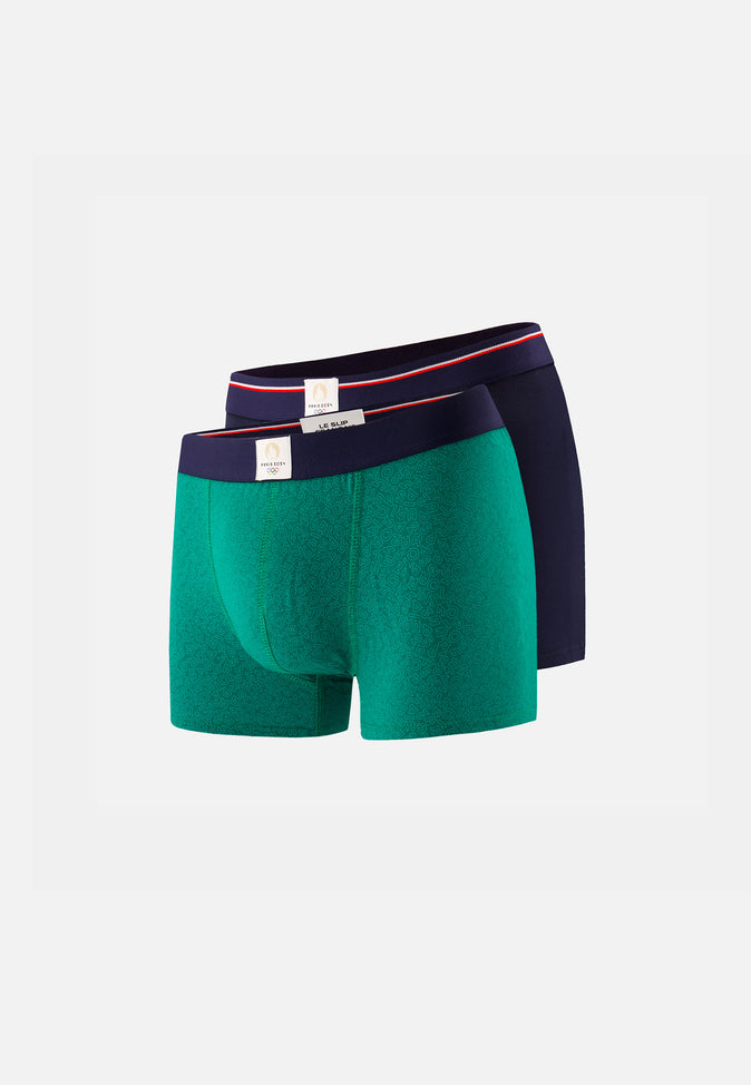 le slip français Duo de boxers en coton Pack Duo Marius Aventurine