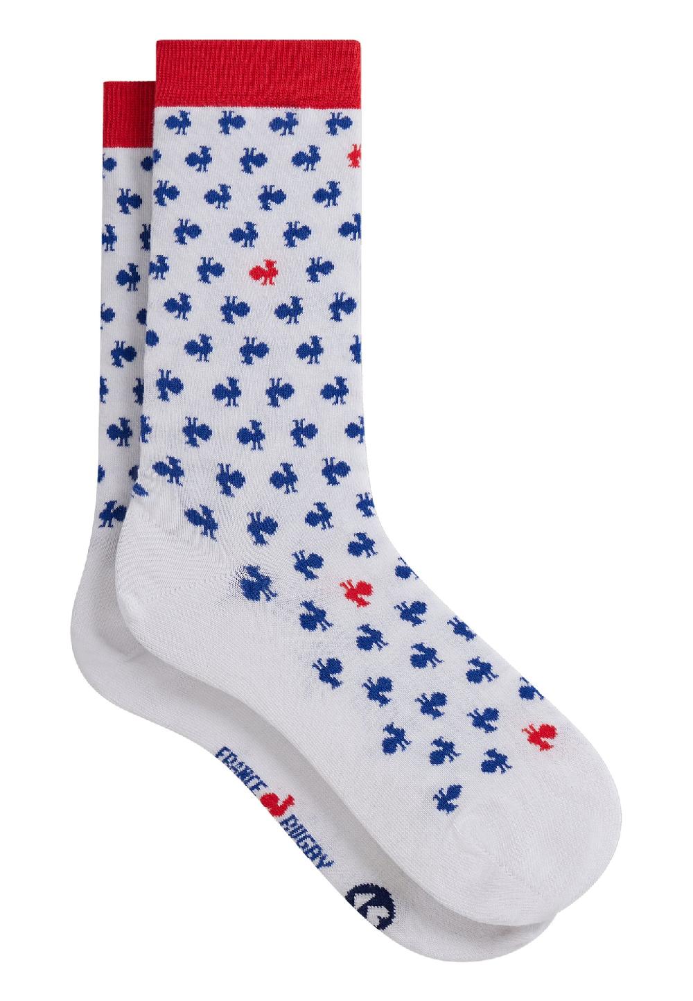 Le Slip Français Duo De Chaussettes En Coton Lucas Duo Coq Bleu Blanc Rouge XV De France