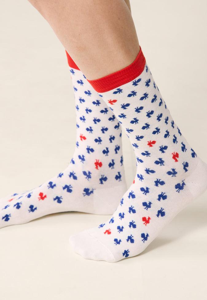 Le Slip Français Duo De Chaussettes En Coton Lucas Duo Coq Bleu Blanc Rouge XV De France