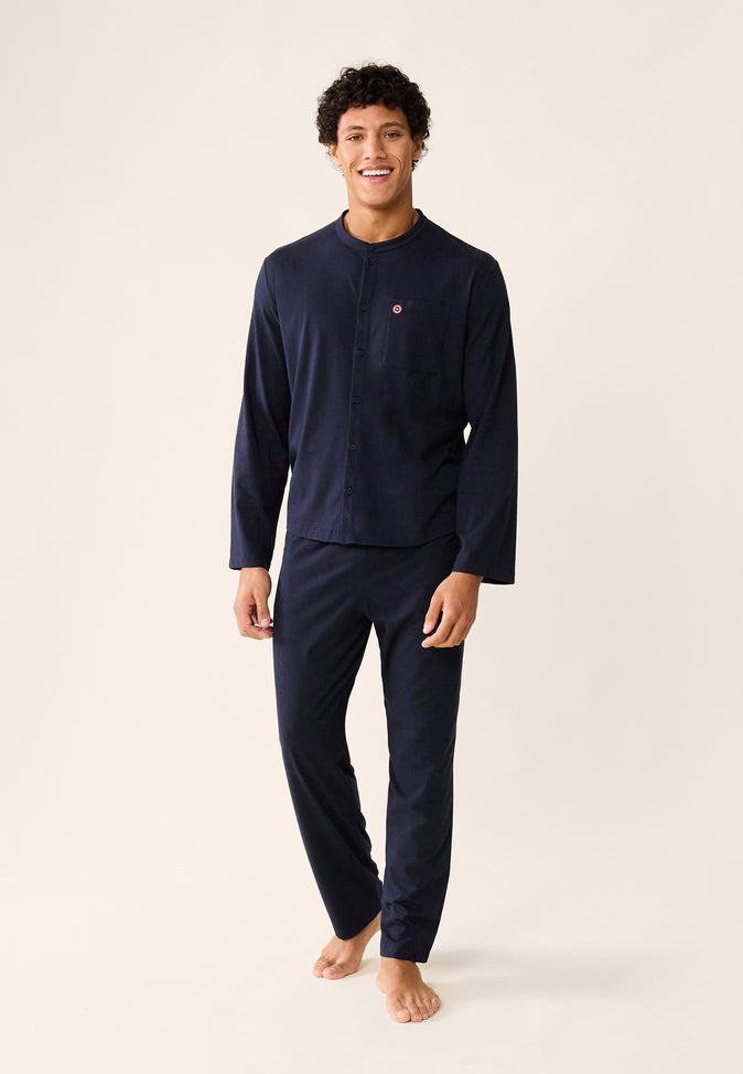 le slip français Ensemble de pyjama t-shirt et pantalon en coton Ensemble Pyjama Hugo Marine