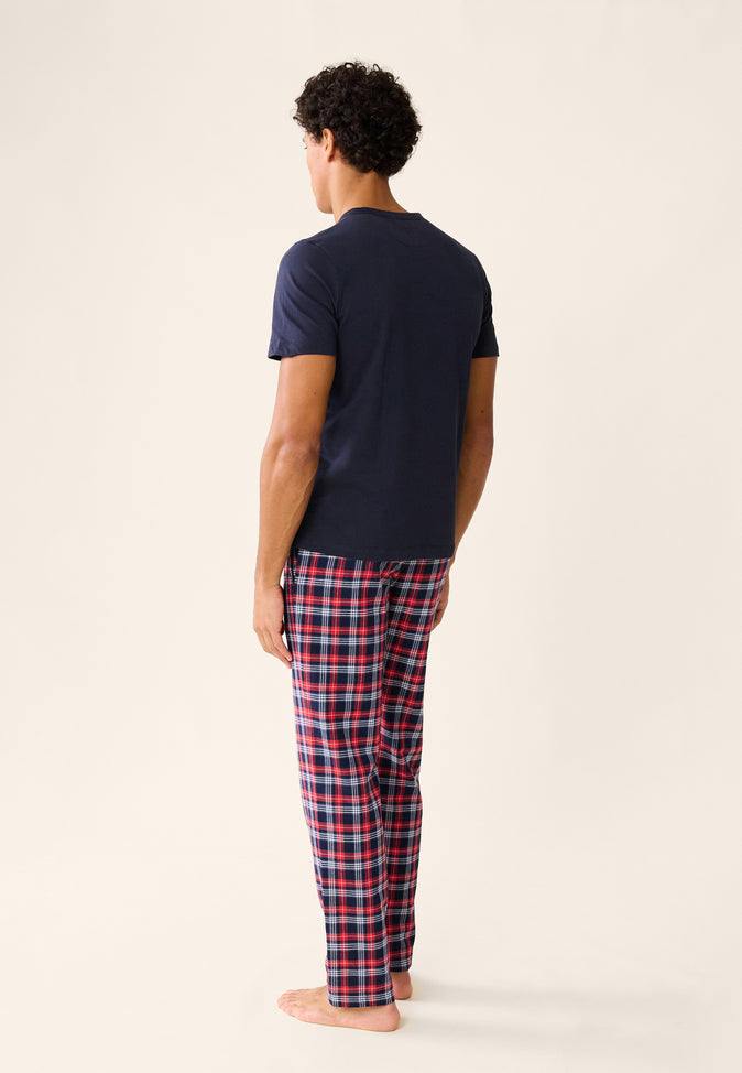 Le Slip Français Ensemble De Pyjama T-shirt Et Pantalon En Coton Garry Tartan