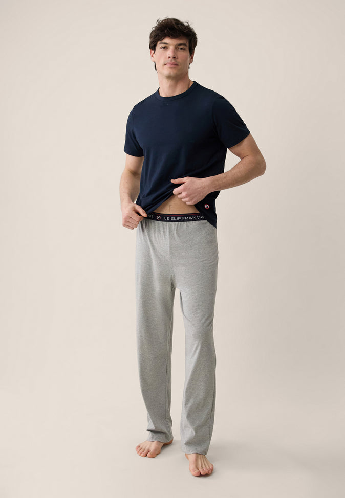Le Slip Français Ensemble De Pyjama T-shirt Et Pantalon En Coton Pack Pyjama Formidable Marine Indomptable Gris