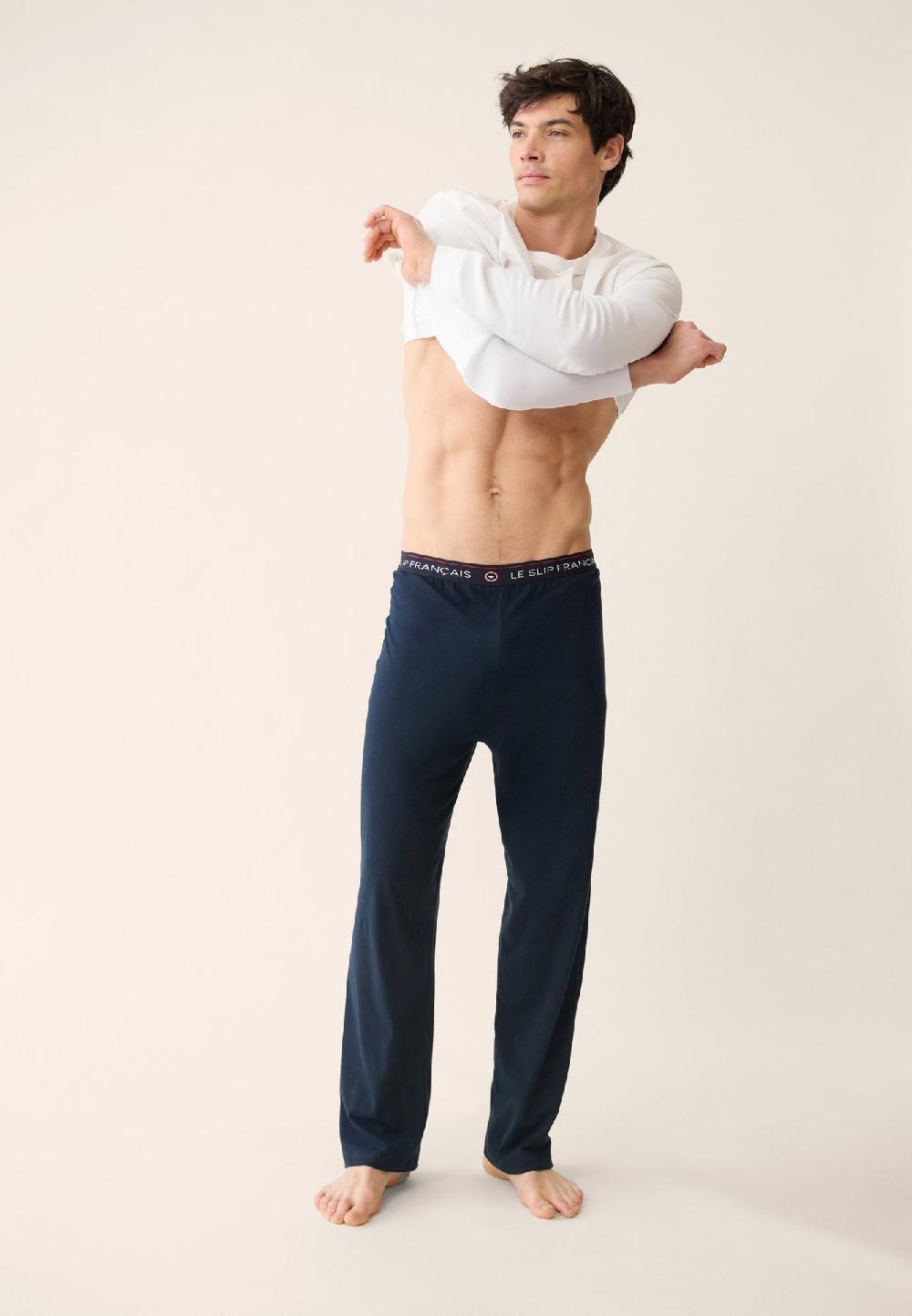 Le Slip Français Ensemble De Pyjama T-shirt Et Pantalon En Coton Pack Pyjama Superbe Blanc Indomptable Marine