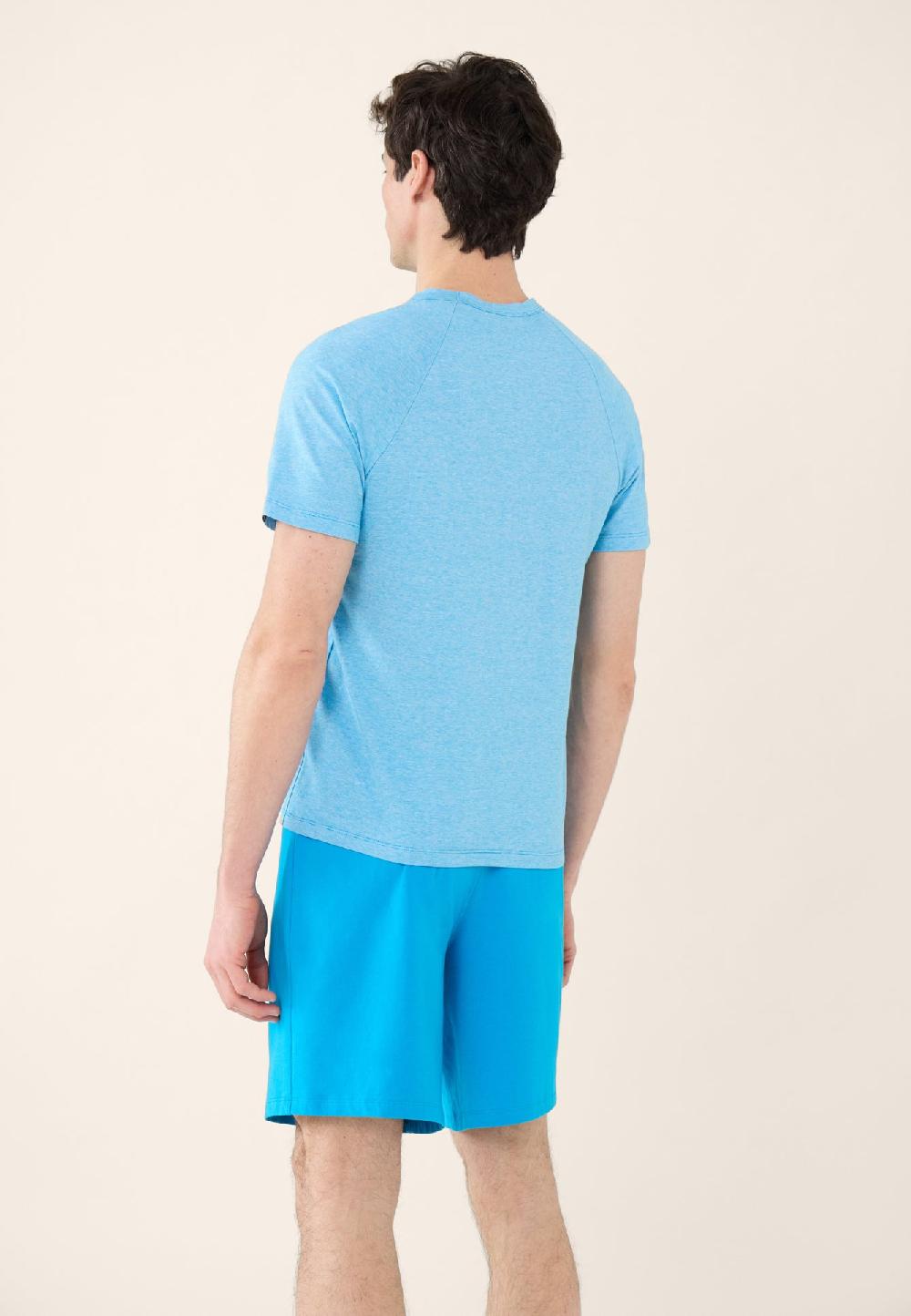 Le Slip Français Ensemble De Pyjama T-shirt Et Short En Coton Pyjama Joseph Milleraies Bleu Fluo