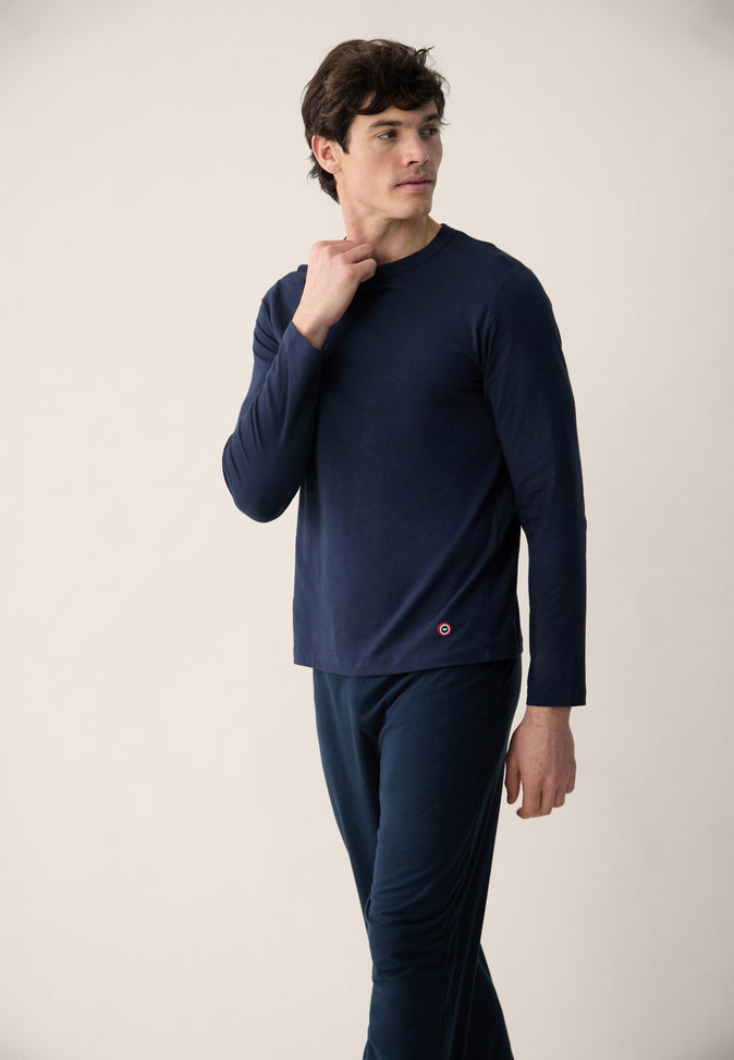 Le Slip Français Ensemble Pyjama T-shirt Et Pantalon En Coton Ensemble De Pyjama Superbe Indomptable Marine