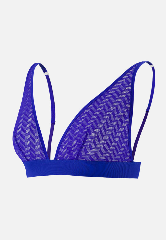 le slip français Foulard sans armature en dentelle Agathe Bleu Eblouissant