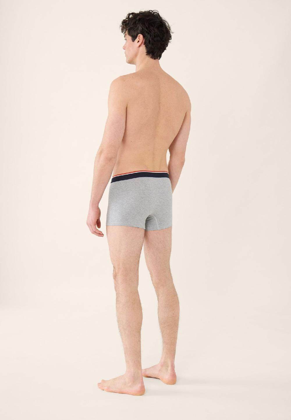 Le Slip Français Boxer En Coton Marius Gris Chiné