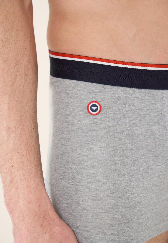 Le Slip Français Boxer En Coton Marius Gris Chiné
