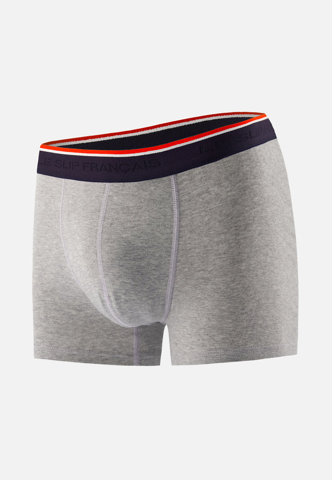 le slip français Boxer en coton Marius Gris Chiné