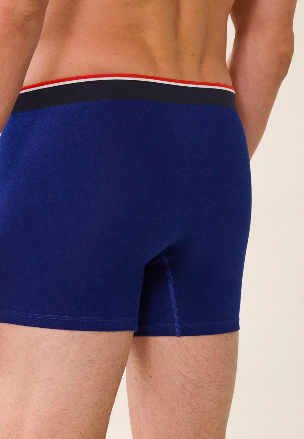 Le Slip Français Boxer Long En Coton Michel Indigo