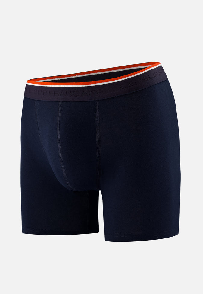 le slip français Boxer long en coton Michel Marine le slip français Boxer long en coton Michel Marine